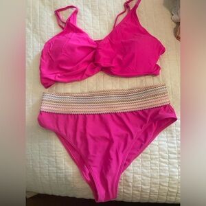 Neon pink bikini